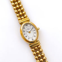 Load image into Gallery viewer, Vintage Ladies&#39; Gold-Plated Michel Herbelin Quartz Watch With Beaded Bracelet and Oval Dial
