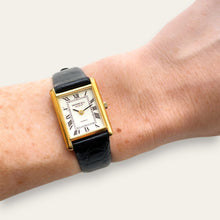 Load image into Gallery viewer, 1980s Raymond Weil Tank Style Quartz Watch with Roman Numerals
