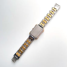 Load image into Gallery viewer, Vintage Two-Tone Herm√®s Rectangle Croisiere Unisex Quartz Watch with White Dial
