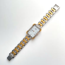 Load image into Gallery viewer, Vintage Two-Tone Herm√®s Rectangle Croisiere Unisex Quartz Watch with White Dial
