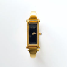 Load image into Gallery viewer, Vintage Gucci 1500L Ladies&#39; Gold Watch - Black Dial, Horsebit Clasp
