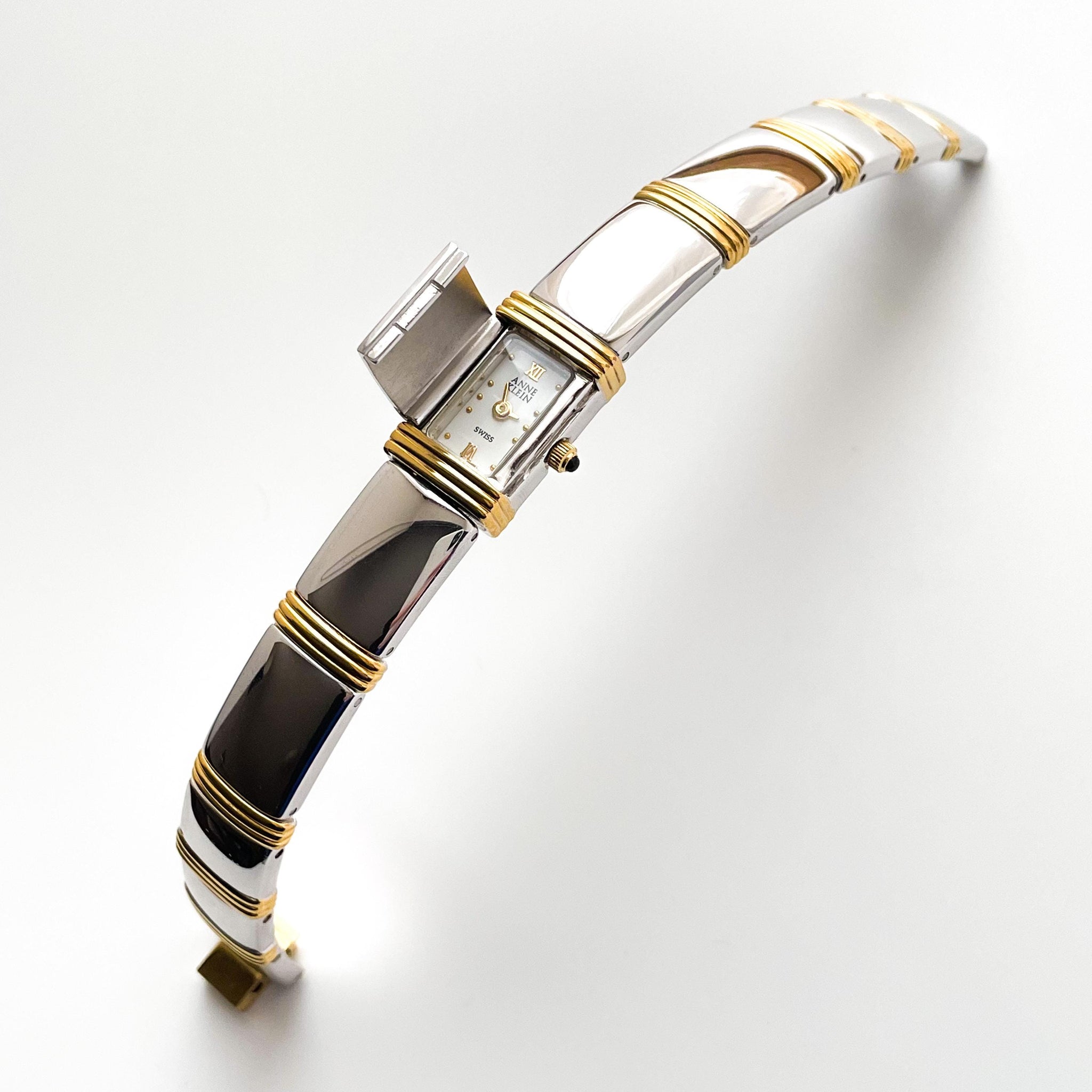 Vintage Anne Klein Peek-a-Boo Quartz Watch with Two-Tone 