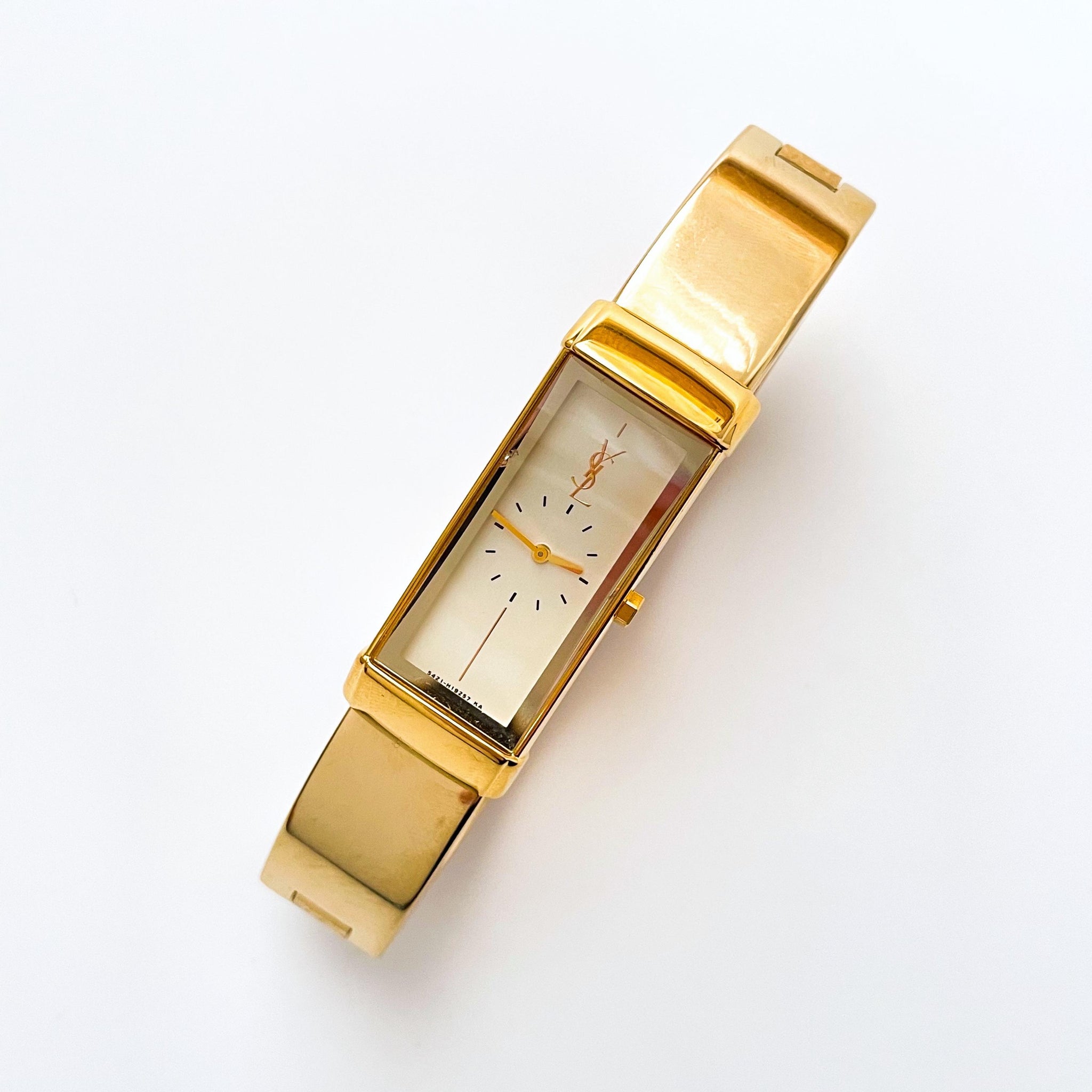 Vintage 90s YSL Ladies' Bangle Quartz Watch - Gold-Plated