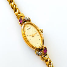 Load image into Gallery viewer, Rare 90s Seiko Gold-Plated Jewellery Watch – Rubies &amp; Diamonds
