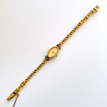 Load image into Gallery viewer, Rare 90s Seiko Gold-Plated Jewellery Watch – Rubies &amp; Diamonds
