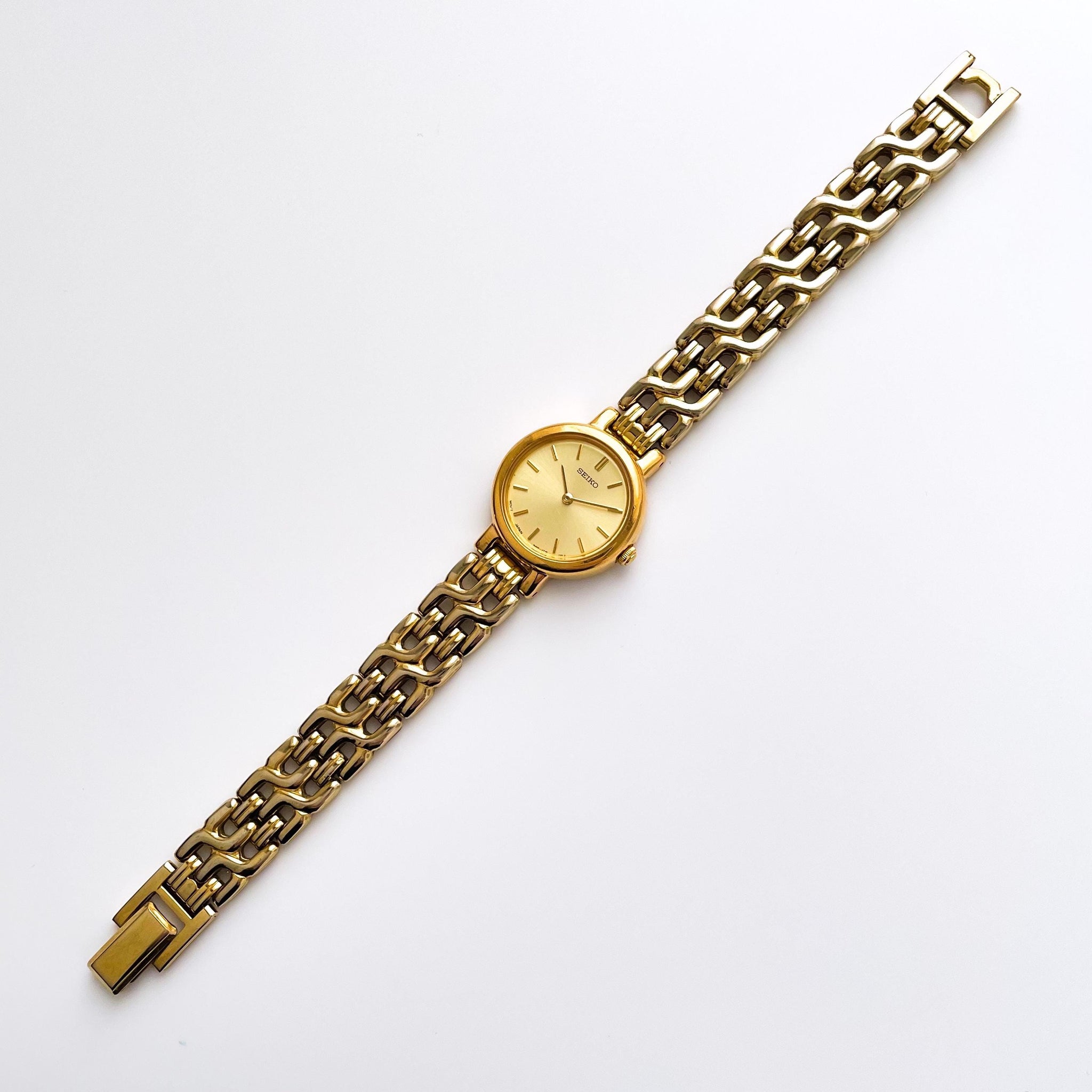 Vintage 1990s Gold-Plated Ladies' Seiko Quartz Watch with