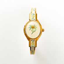 Load image into Gallery viewer, Vintage Andre Mouche Quartz Watch with Enamel Floral Design

