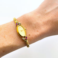 Load image into Gallery viewer, Rare 90s Seiko Gold-Plated Jewellery Watch – Rubies &amp; Diamonds
