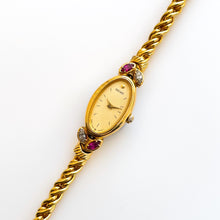 Load image into Gallery viewer, Rare 90s Seiko Gold-Plated Jewellery Watch – Rubies &amp; Diamonds
