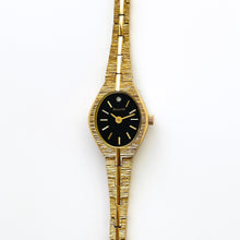 Load image into Gallery viewer, Vintage 00s Gold-Plated Accurist Quartz Watch - Black Oval Dial
