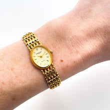 Load image into Gallery viewer, Vintage Ladies&#39; Constant Gold-Plated Quartz Watch with Oval Dial and Bar Link Bracelet
