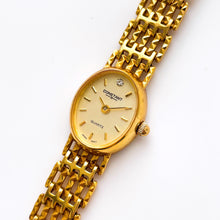 Load image into Gallery viewer, Vintage Ladies&#39; Constant Gold-Plated Quartz Watch with Oval Dial and Bar Link Bracelet
