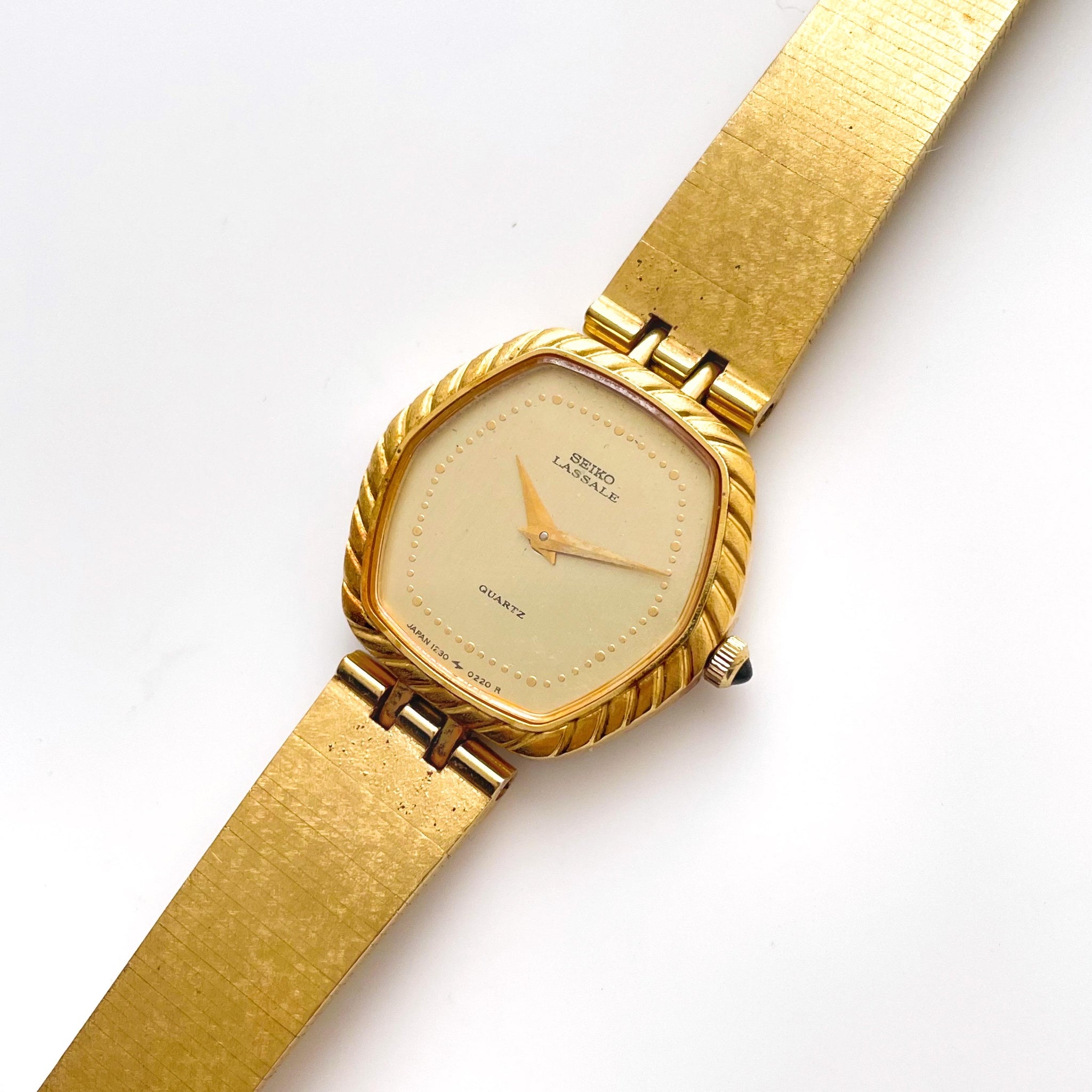 683【美品】SEIKO 時計　LASSALE スクエア　ゴールド　レディース Seiko Lassale – Gold-Plated Ladies' Quartz Watch, 1990s