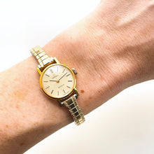 Load image into Gallery viewer, Tiny 1970 gold-plated Omega Gen√®ve Ladies&#39; Vintage Mechanical Watch with Expanding Bracelet
