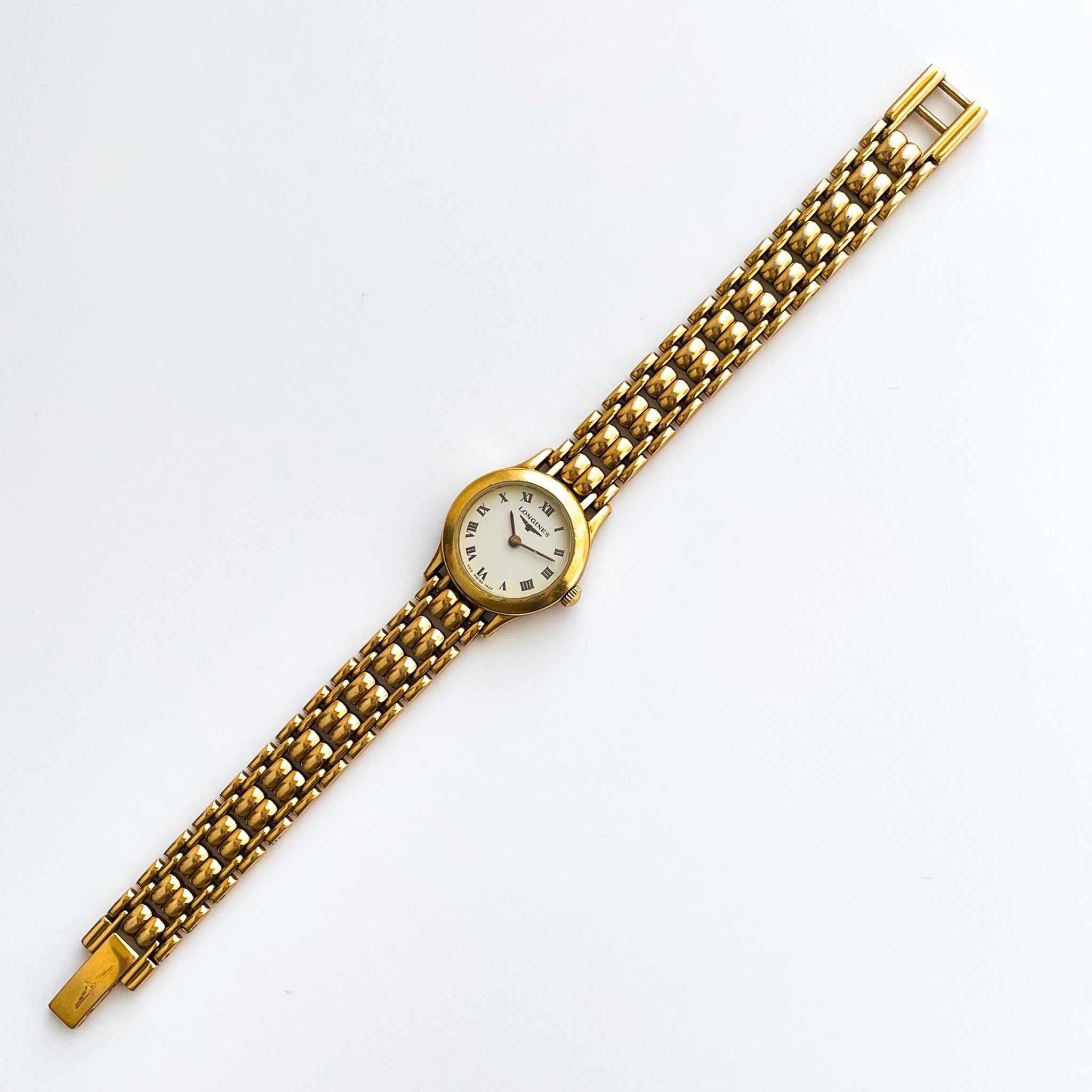 Longines Quartz Watch 1986 Women Goodyear Gift Gold Flex New Bat Works Great 1980 Longines Womens Watches - Etsy main image 2