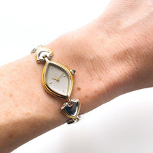 Load image into Gallery viewer, Thin Vintage 1990s Two-Tone Ladies&#39; Pola Quartz Watch With Intricate Bracelet
