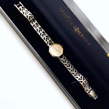 Load image into Gallery viewer, Vintage 90s Yves Saint Laurent Ladies&#39; Quartz Watch with Two-Tone Bracelet and Octagon Dial - Boxed

