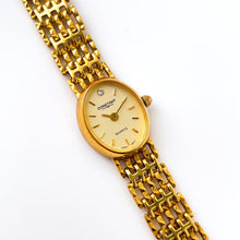 Load image into Gallery viewer, Vintage Ladies&#39; Constant Gold-Plated Quartz Watch with Oval Dial and Bar Link Bracelet

