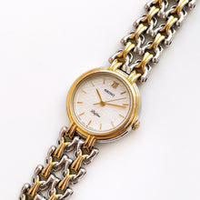 Load image into Gallery viewer, Vintage 90s Two-Tone Seiko Belfina Quartz Watch with Round Dial and Intricate Bracelet
