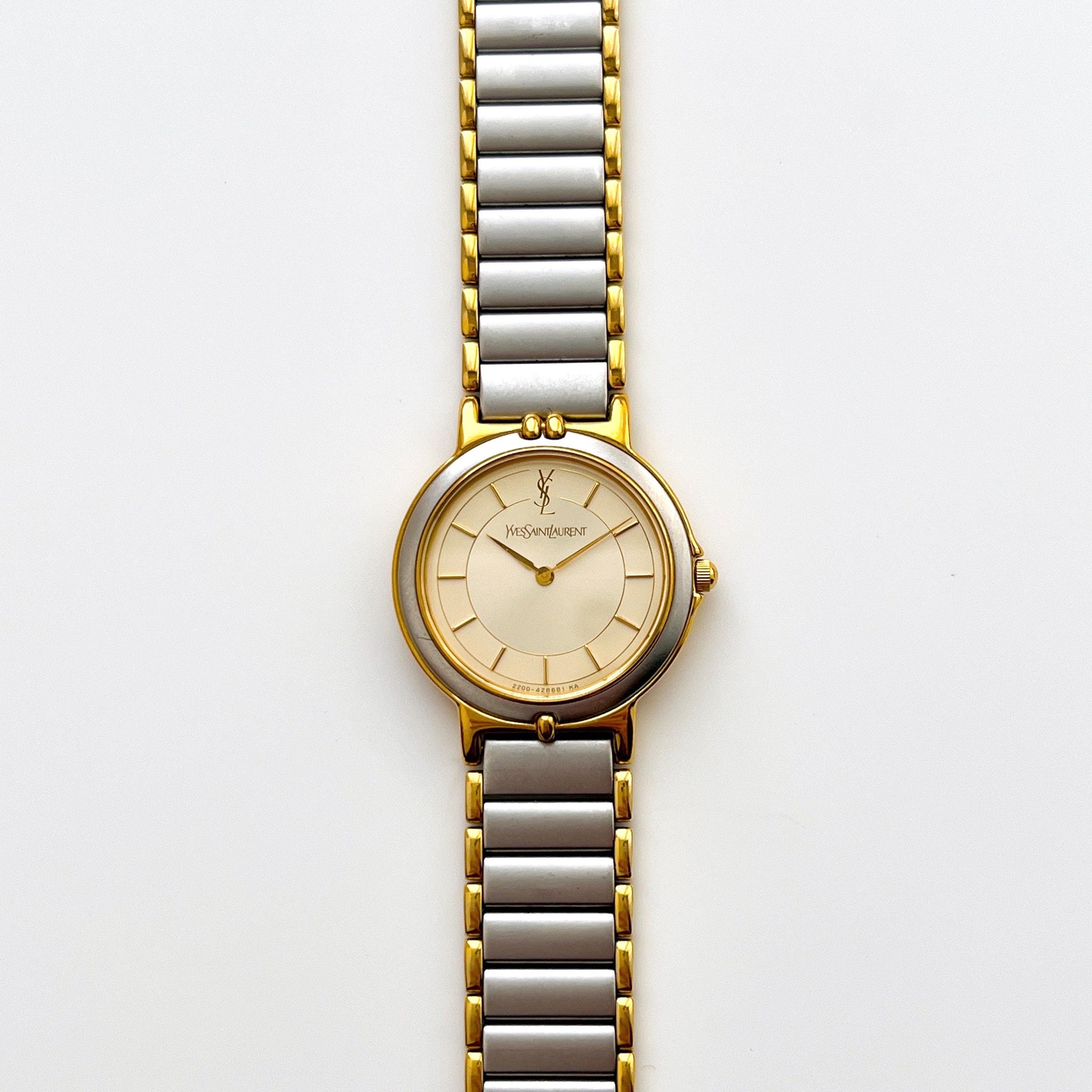 Vintage 90s YSL Ladies' Quartz Watch - Two-Tone Bracelet