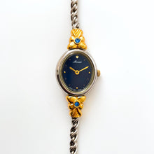 Load image into Gallery viewer, Vintage 1990s Two-Tone Ladies&#39; Casio Menuet Quartz Watch With Intricate Bracelet and Blue Stones
