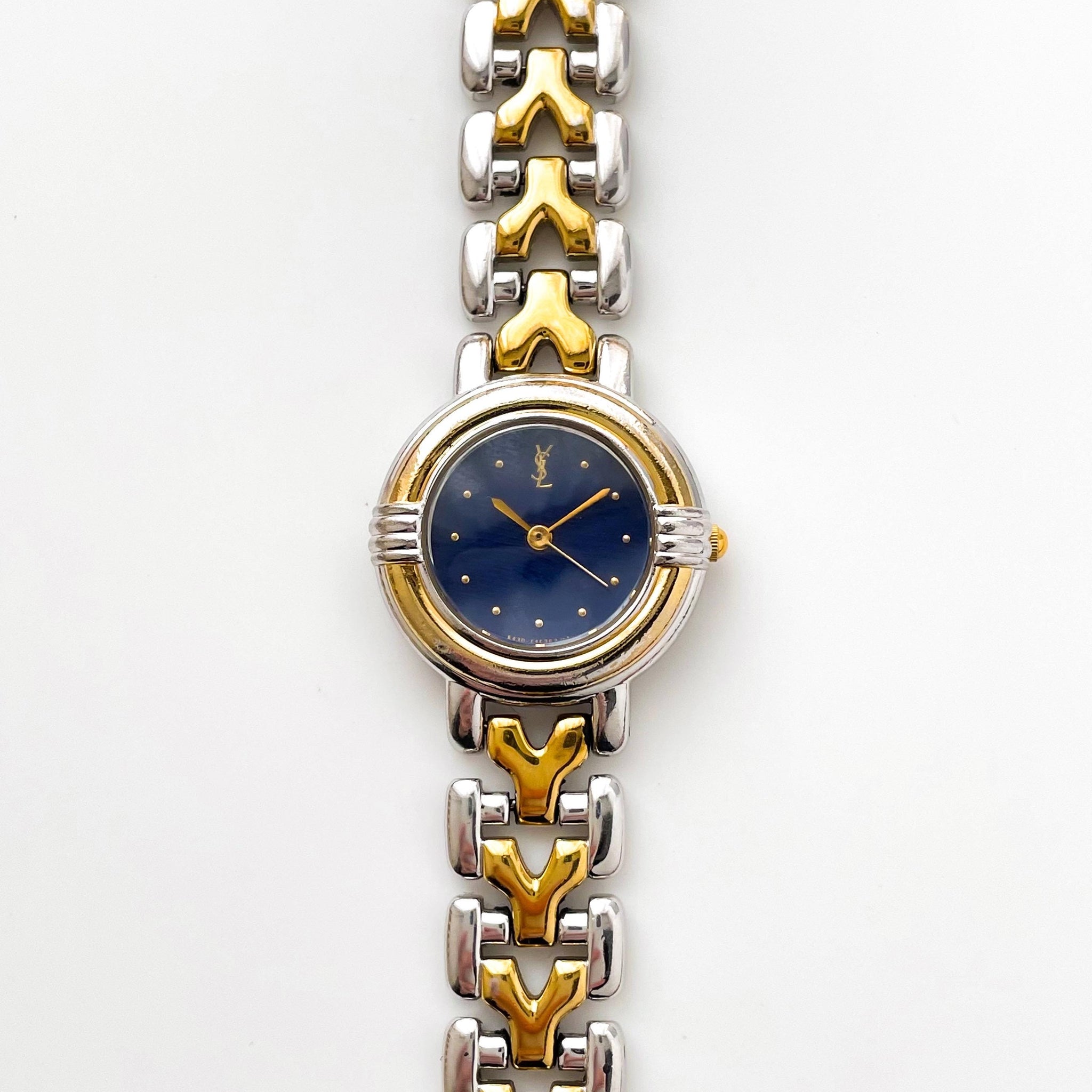 Yves Saint Laurent – Two-Tone Ladies' Quartz Watch with Blue