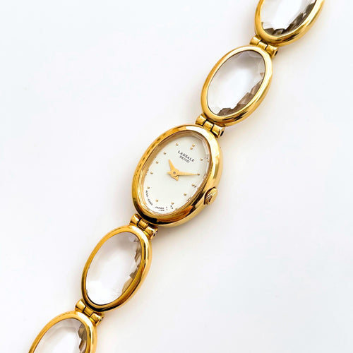 Vintage 1980s Gold-Plated Ladies' Seiko Lassale Quartz Watch With Glass-Like Bracelet