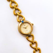 Load image into Gallery viewer, Vintage Gold-Plated Ladies&#39; Vega (by Citizen) Fill Quartz Watch With Round Dial and Blue Stone

