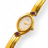Seiko Articulated Bangle Watch - Gold-Plated with 2 Rubies, 1990s