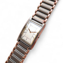 Load image into Gallery viewer, Vintage 1990s Yves Saint Laurent Unisex Quartz Watch with Two-Tone Bracelet and Rectangular Tank-Style Dial
