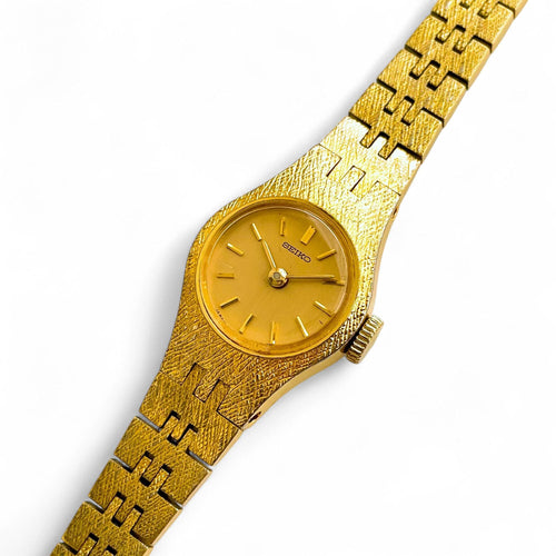 Vintage 1970s Gold-Plated Seiko Ladies' Mechanical Watch with Round Dial