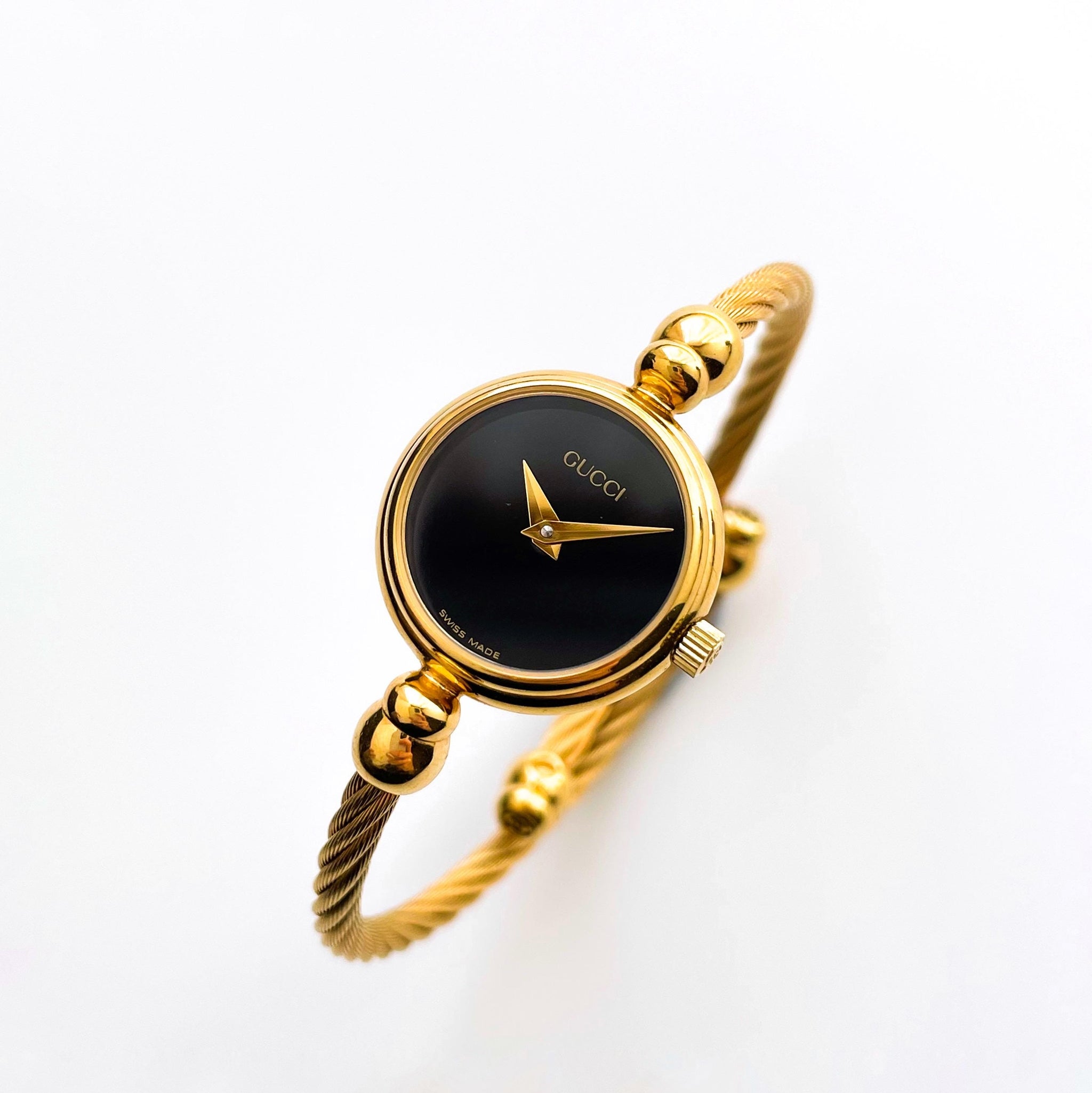Vintage Ladies' Gold-Plated Gucci 2700.2.L Bangle Quartz Watch