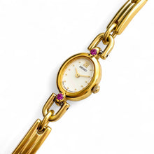 Load image into Gallery viewer, Very Rare 90s Gold-Plated Seiko Jewellery Quartz Watch with Tiny Dial, Thin Bracelet and 2 Rubies
