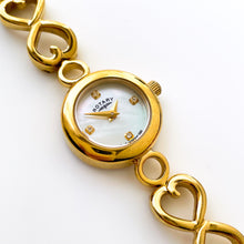 Load image into Gallery viewer, Vintage Ladies&#39; Rotary Quartz Watch With Gold-Plated Bracelet, Mother of Pearl Dial and Heart Shaped Pattern
