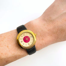 Load image into Gallery viewer, Vintage 90s Gold-Plated Yves Saint Laurent Ladies&#39; Quartz Watch with Black Leather Strap - Boxed

