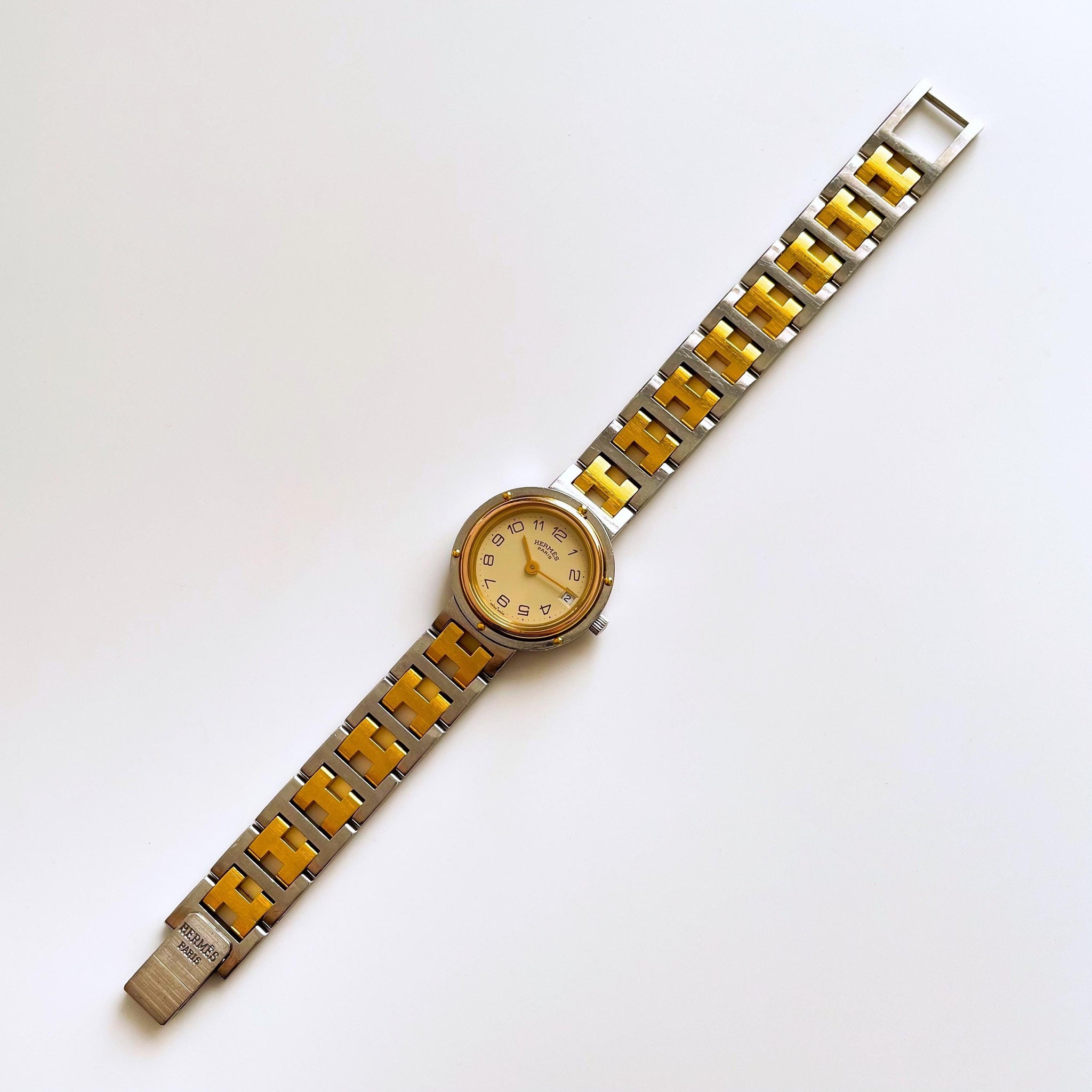 Hermes Vintage Clipper Quartz 2-Tone Ladies Watch Hermès Clipper CO1.220 Oval Vintage Ladies Watch in  main image 4