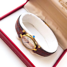 Load image into Gallery viewer, Ladies&#39; Vintage Cartier Must Vendome Vermeil Quartz Watch - Gold-Plated Silver 925 with Beige Dial - With Original Box and Booklet
