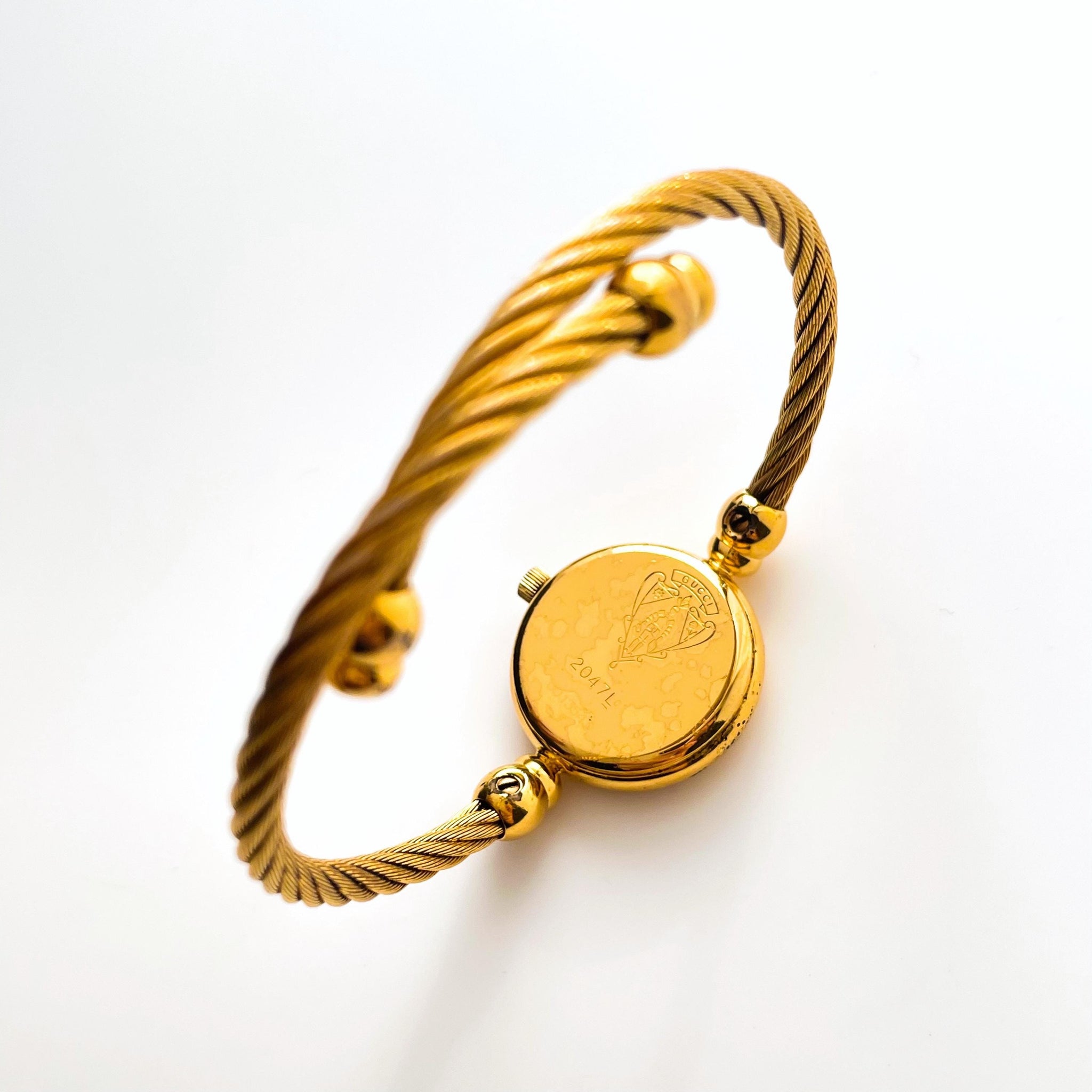 Gorgeous RARE 14k Gold Plated Gucci Bracelet Watch Vintage! Gucci 18k Yellow Gold 3ctw Diamond Manual Wind  main image 2