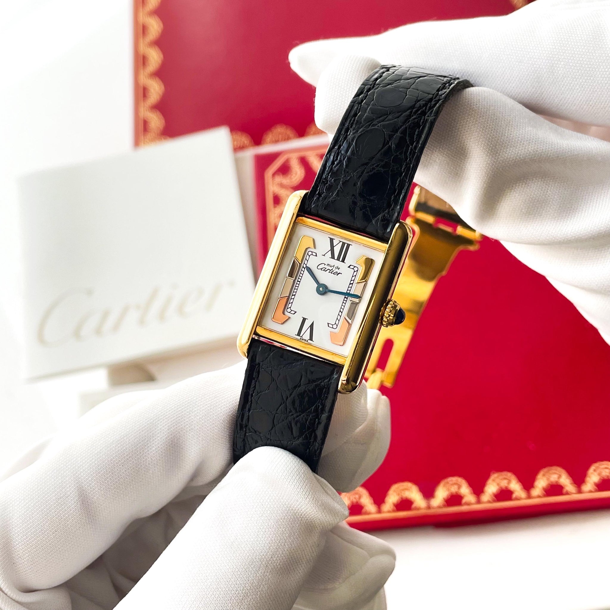 Cartier Tank Must - Vermeil Quartz Watch with Trinity Dial