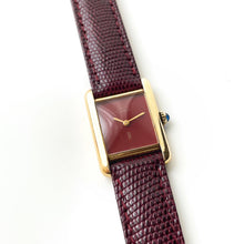 Load image into Gallery viewer, Cartier Must de Tank Vermeil – Burgundy Dial, Mechanical, Boxed
