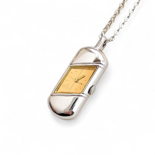 Vintage 1981 Ladies' Seiko Pendant Watch with Quartz Movement and Curb Chain