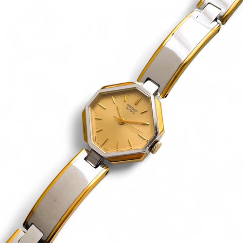 Vintage 1990s Two-Tone Ladies' Seiko Quartz Watch With Octagon Dial