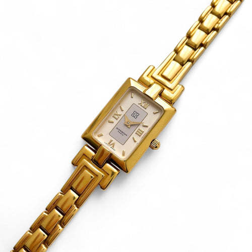 Vintage 1990s Gold-Plated Ladies' Givenchy Quartz Watch with Beige Dial