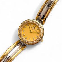 Load image into Gallery viewer, Vintage 1990s Two-Tone Ladies&#39; Balenciaga Bangle Quartz Watch with Diamond-Set Gold-Tone Dial

