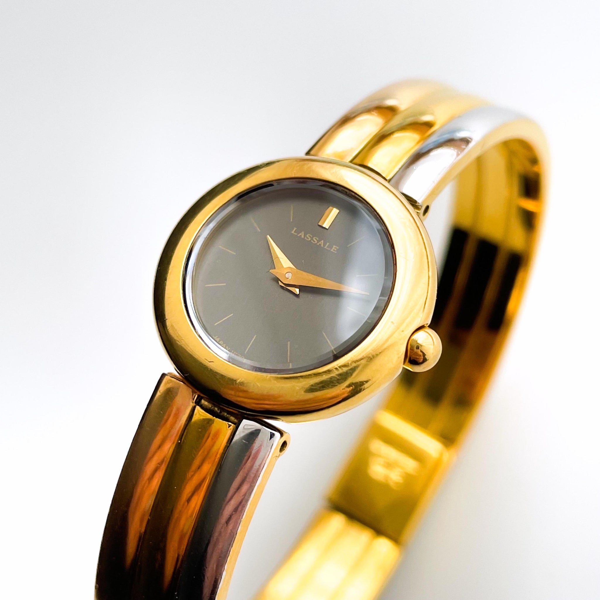 Seiko Lassale Super Rare Vintage Ladies Watch Two-Tone Case Creamy Yellow Dial Rare Seiko Lassale Gold Watch, Vintage Womens Elegant Retro  main image 4