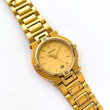 Load image into Gallery viewer, Vintage Gold-Plated Gucci 9200L Quartz Watch with Round Dial and Date Window
