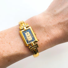 Load image into Gallery viewer, Vintage 1990s Gold-Plated Ladies&#39; Givenchy &#39;Millesime&#39; Bangle Quartz Watch with Black Rectangular Dial

