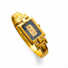Load image into Gallery viewer, Vintage 1990s Gold-Plated Ladies&#39; Givenchy &#39;Millesime&#39; Bangle Quartz Watch with Black Rectangular Dial
