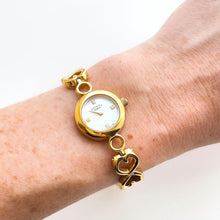 Load image into Gallery viewer, Vintage Ladies&#39; Rotary Quartz Watch With Gold-Plated Bracelet, Mother of Pearl Dial and Heart Shaped Pattern
