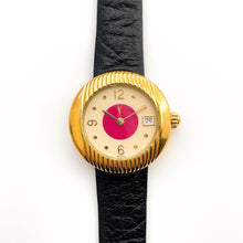 Load image into Gallery viewer, Vintage 90s Gold-Plated Yves Saint Laurent Ladies&#39; Quartz Watch with Black Leather Strap - Boxed
